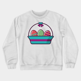 Easter basket with colorful eggs Crewneck Sweatshirt